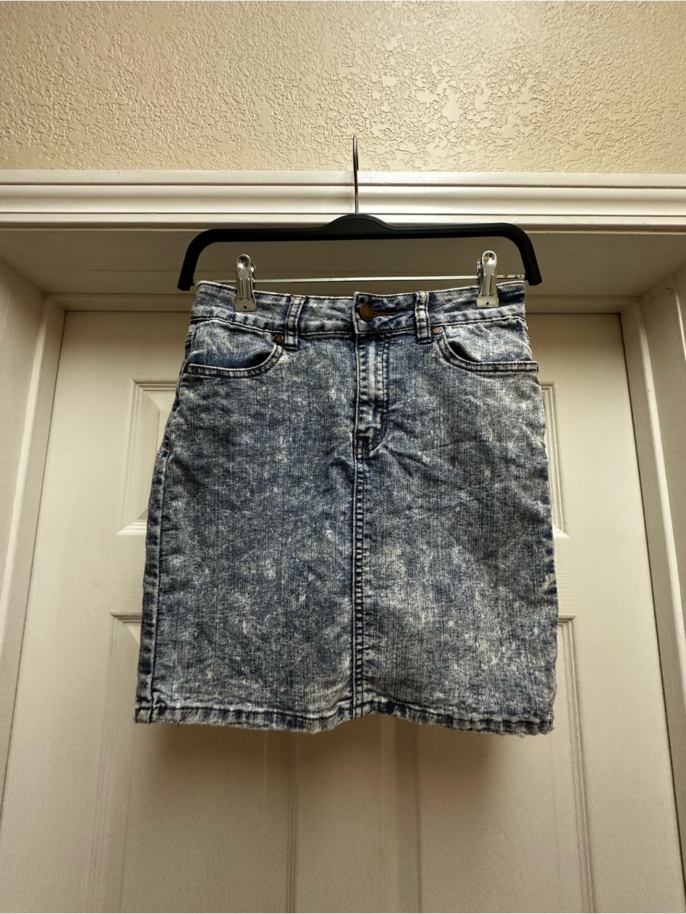 Women’s Acid Wash Denim Skirt - Blue